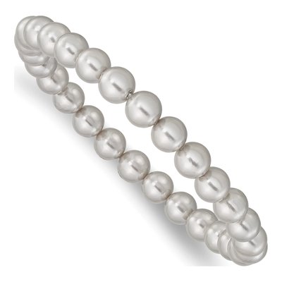 Grey Shell Pearl Stretch Bracelet
