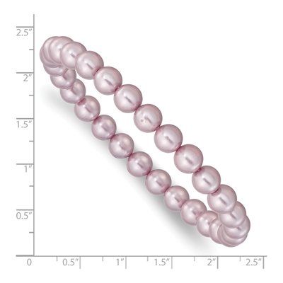Purple Shell Pearl Stretch Bracelet – view 3