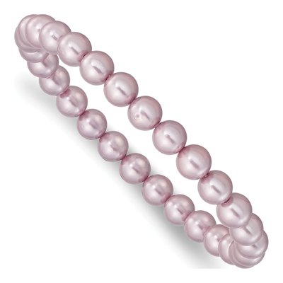 Purple Shell Pearl Stretch Bracelet