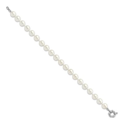 Sterling Silver Shell Pearl Hand-Knotted Bracelet – view 2
