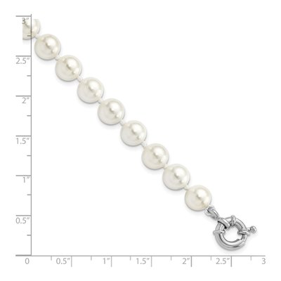 Sterling Silver Shell Pearl Hand-Knotted Bracelet – view 3
