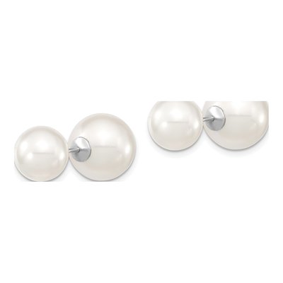 Sterling Silver Shell Pearl Stud Earrings – view 2