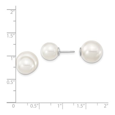 Sterling Silver Shell Pearl Stud Earrings – view 4