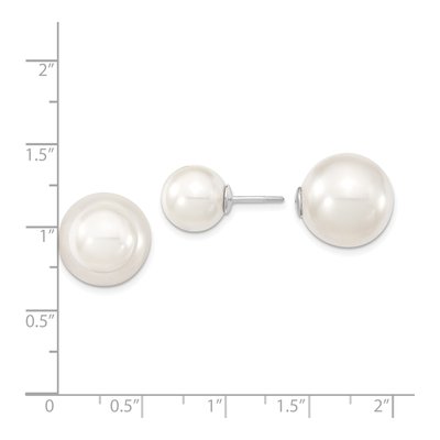 Sterling Silver Shell Pearl Front-Back Stud Earrings – view 4