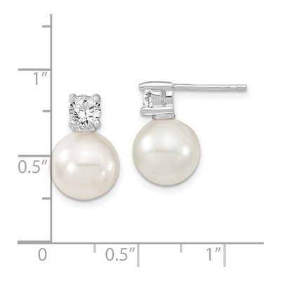 Sterling Silver CZ Shell Dangle Earrings – view 4
