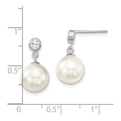 Sterling Silver CZ Shell Dangle Earrings – view 4