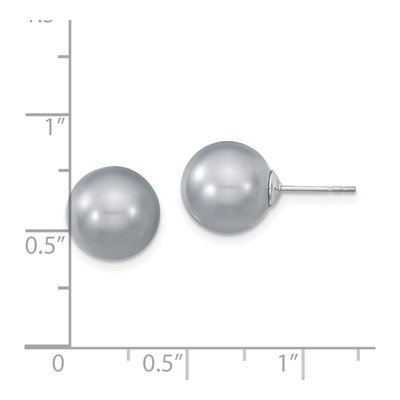 Sterling Silver Grey Shell Pearl Stud Earrings – view 4
