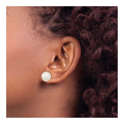 Sterling Silver Shell Pearl Stud Earrings – view 3