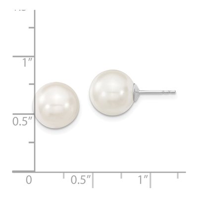 Sterling Silver Shell Pearl Stud Earrings – view 4
