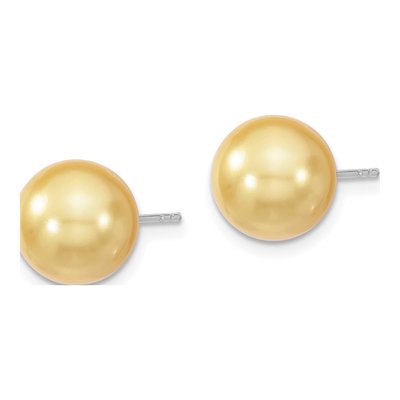 Sterling Silver Shell Pearl Stud Earrings – view 2