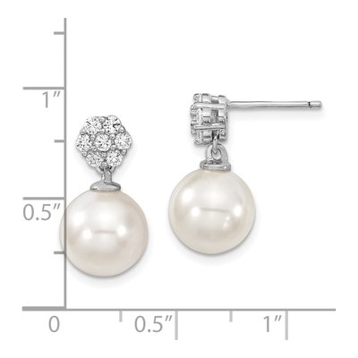 Sterling Silver CZ Shell Dangle Earrings – view 4