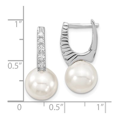 Sterling Silver CZ Shell Dangle Earrings – view 4