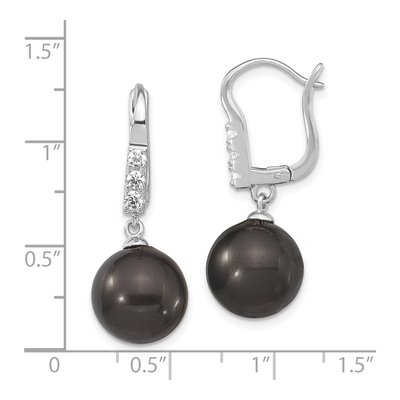 Sterling Silver CZ Shell Dangle Earrings – view 4