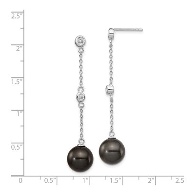 Sterling Silver CZ Shell Dangle Earrings – view 4