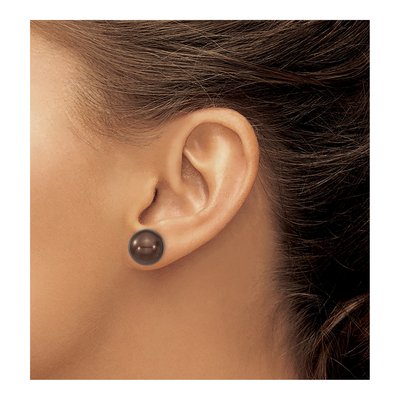 Sterling Silver Brown Shell Pearl Stud Earrings – view 3
