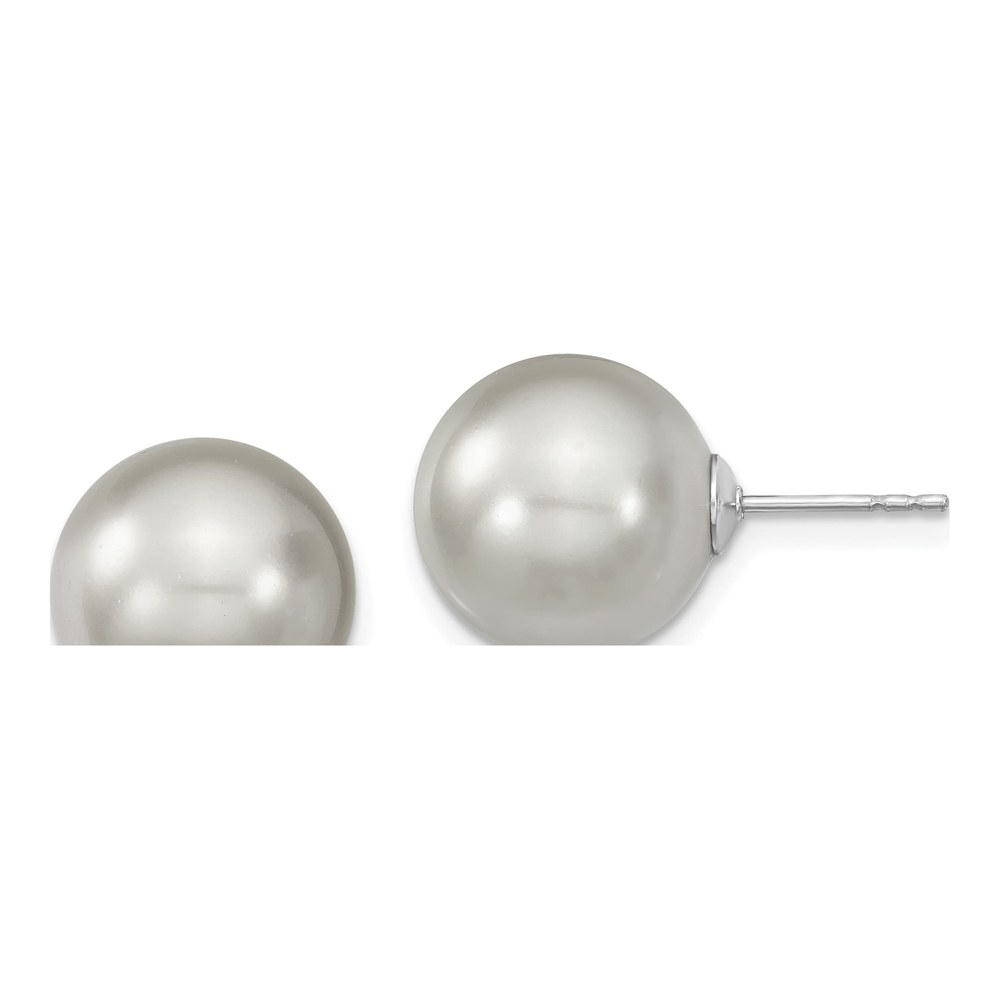 Sterling Silver Grey Shell Pearl Stud Earrings