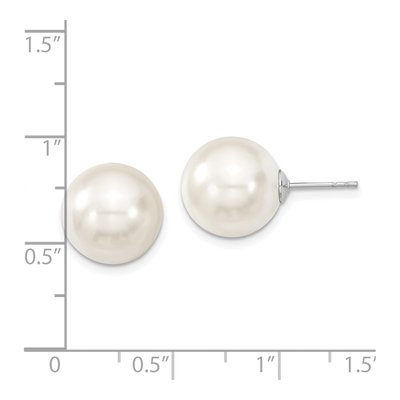 Sterling Silver Shell Pearl Stud Earrings – view 4
