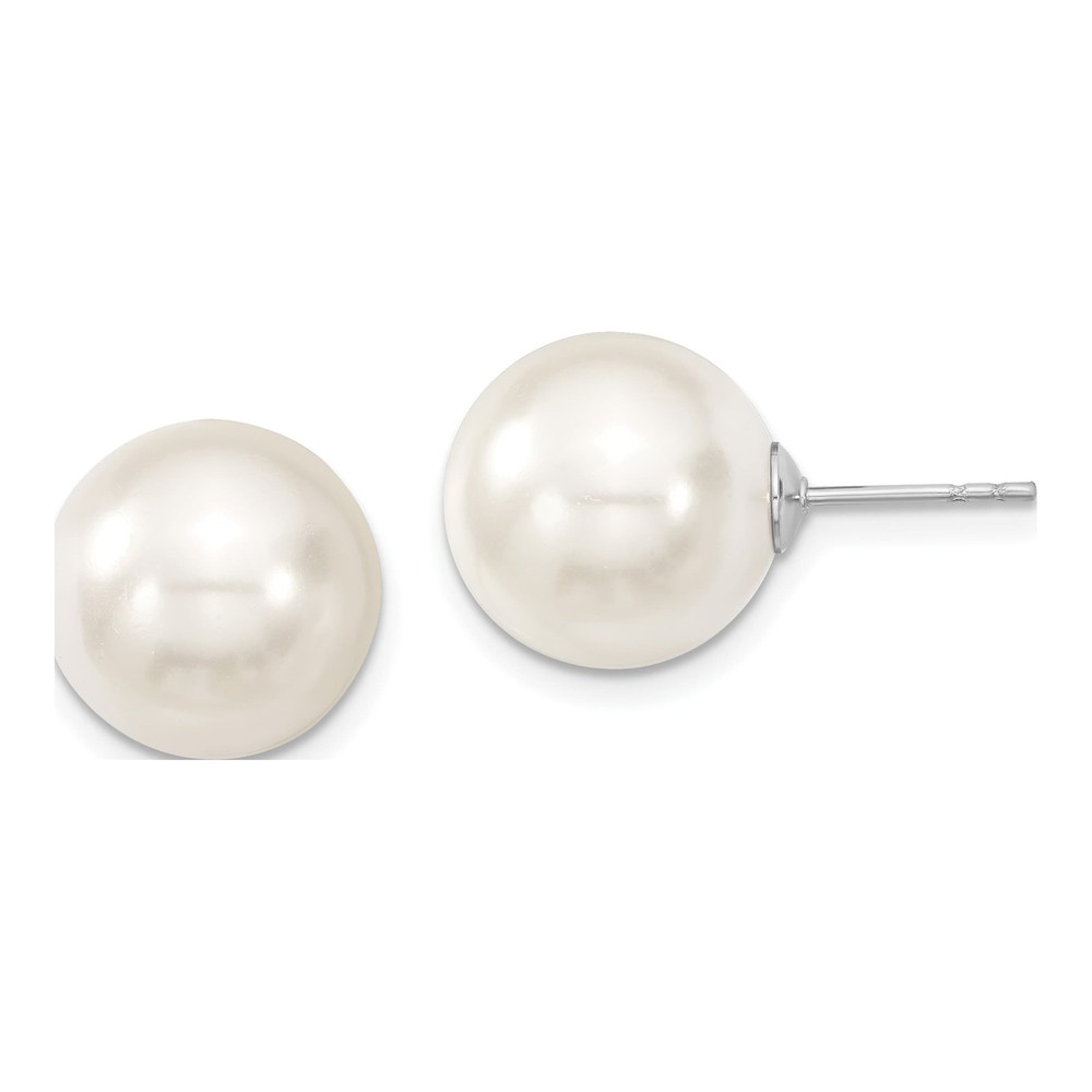 Sterling Silver Shell Pearl Stud Earrings