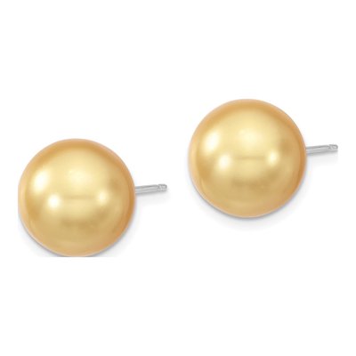 Majestik Sterling Silver Yellow Shell Pearl Studs – view 2