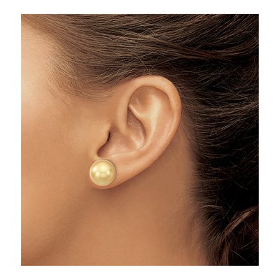 Majestik Sterling Silver Yellow Shell Pearl Studs – view 3