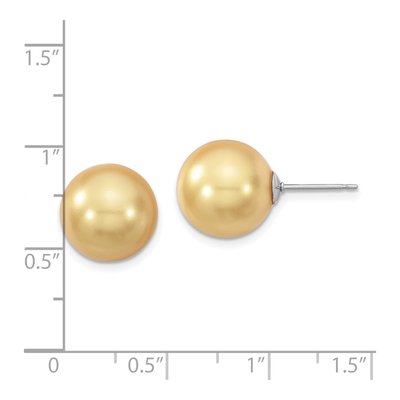 Majestik Sterling Silver Yellow Shell Pearl Studs – view 4