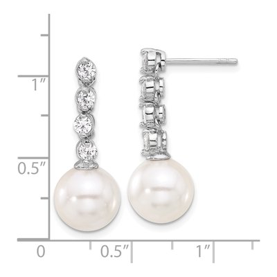 Sterling Silver CZ Shell Dangle Earrings – view 4
