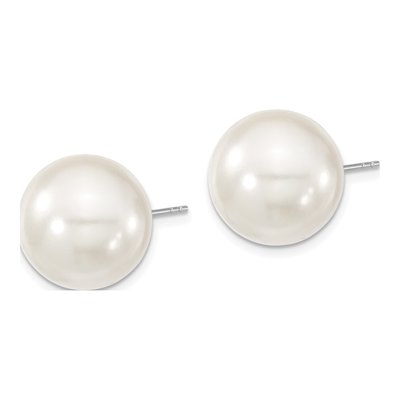 Sterling Silver Shell Pearl Stud Earrings – view 2