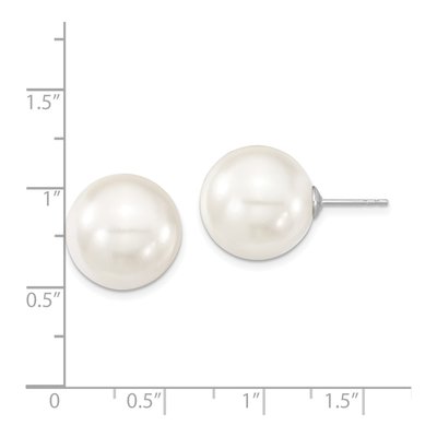 Sterling Silver Shell Pearl Stud Earrings – view 4