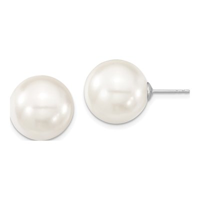 Sterling Silver Shell Pearl Stud Earrings
