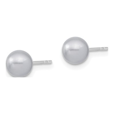 Sterling Silver Grey Shell Pearl Stud Earrings – view 2