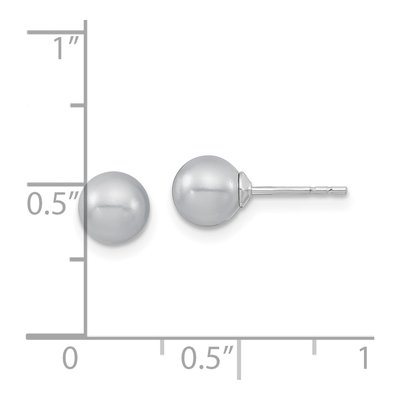 Sterling Silver Grey Shell Pearl Stud Earrings – view 4