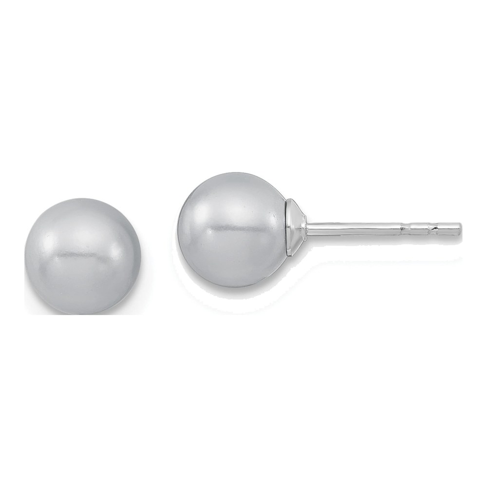 Sterling Silver Grey Shell Pearl Stud Earrings