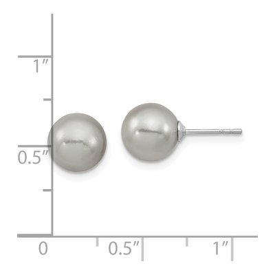 Sterling Silver Grey Shell Pearl Stud Earrings – view 4