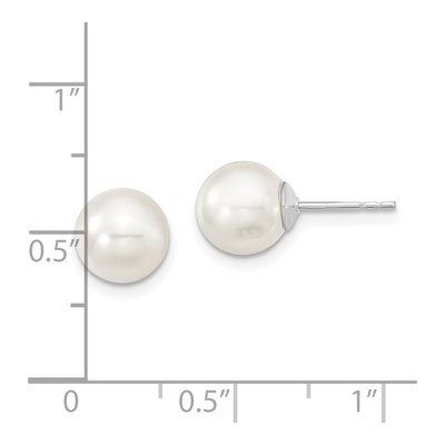 Sterling Silver Shell Pearl Stud Earrings – view 4