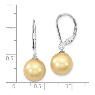 Sterling Silver Shell Pearl Leverback Earrings – view 4