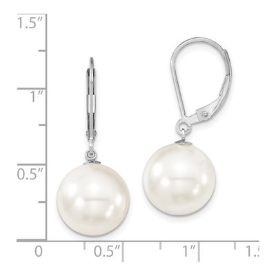 Sterling Silver Shell Pearl Leverback Earrings – view 4