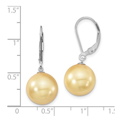 Sterling Silver Shell Pearl Leverback Earrings – view 4