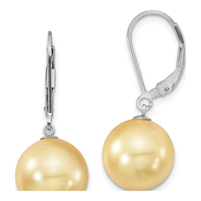 Sterling Silver Shell Pearl Leverback Earrings
