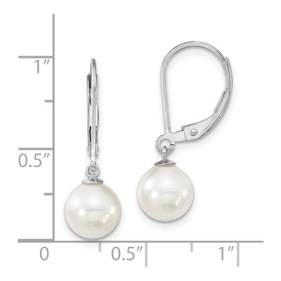 Sterling Silver Shell Pearl Leverback Earrings – view 4