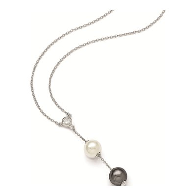 Sterling Silver CZ Beaded Necklace – view 2