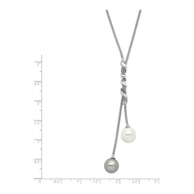 Sterling Silver Grey Shell Pearl Necklace – view 2