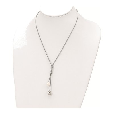 Sterling Silver Grey Shell Pearl Necklace – view 3