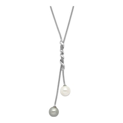 Sterling Silver Grey Shell Pearl Necklace