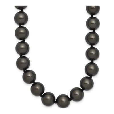 Sterling Silver Black Shell Pearl Necklace