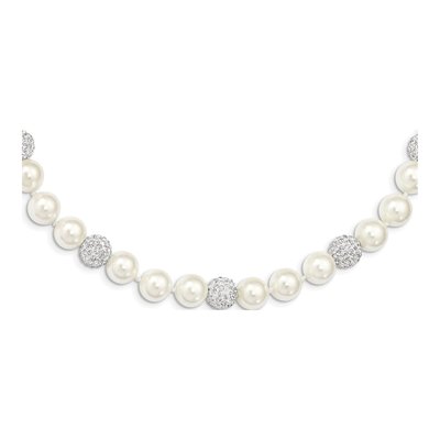 Sterling Silver Crystal Shell Necklace