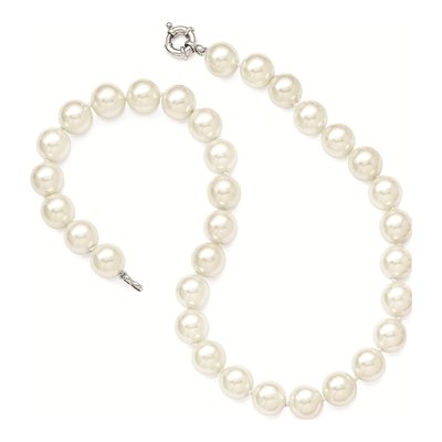 Sterling Silver Shell Pearl Hand-Knotted Necklace – view 2