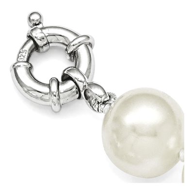 Sterling Silver Shell Pearl Hand-Knotted Necklace – view 5