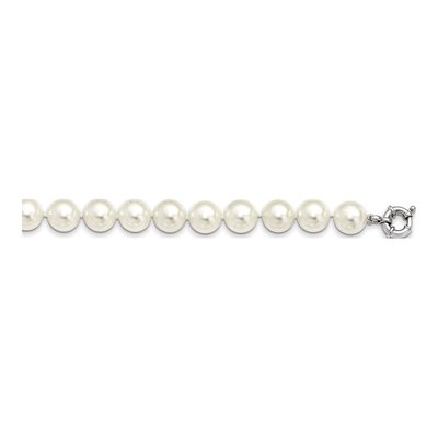 Sterling Silver Shell Pearl Hand-Knotted Necklace