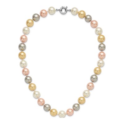Sterling Silver Multi-Color Shell Pearl Necklace – view 4