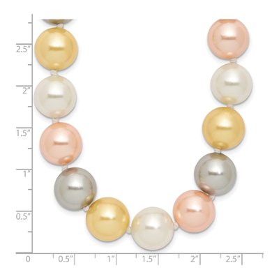 Sterling Silver Multi-Color Shell Pearl Necklace – view 5